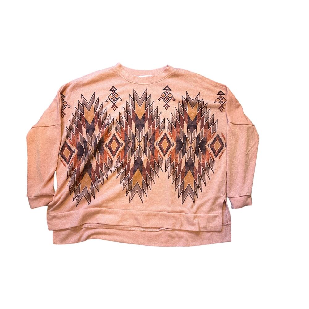 Phil Love - Aztec print oversized top size Large